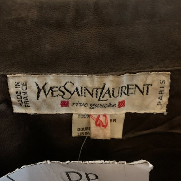 YSL Brown Leather Jacket with studded details and statement gold buttons - Picture 4 of 4